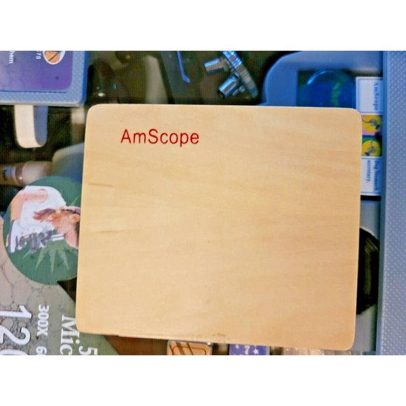 Microscope Set 300X 600X 1200X Science AmScope 25 Prepared Slides Case - Picture 10 of 12